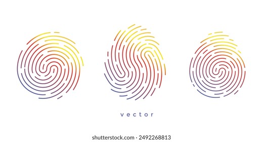 Escáner de huellas. Señal de acceso de seguridad. Cerradura de seguridad. ILUSTRACIÓN VECTORIAL .	