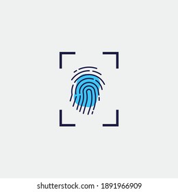 fingerprint scanner vector icon biometric security system