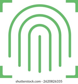 Icono de Vector del escáner de huellas dactilares. Se puede utilizar para aplicaciones de impresión, móviles y de Web.