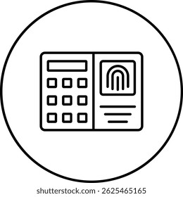 Icono de Vector del escáner de huellas dactilares. Se puede utilizar para aplicaciones de impresión, móviles y de Web.