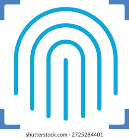 Icono de Vector del escáner de huellas dactilares. Se puede utilizar para aplicaciones de impresión, móviles y de Web.