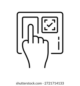 Fingerabdruckscanner-Vektorgrafik-Gliederungssymbol EPS 10 Datei