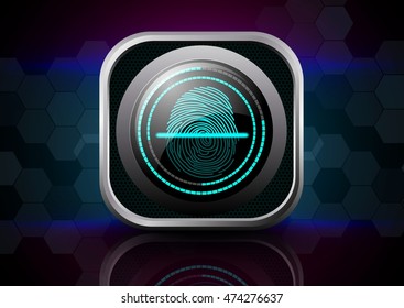 Fingerprint Scanner.Vector illustration