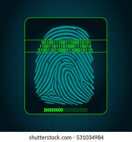 fingerprint scanning - digital security system, biometric, access, data protection