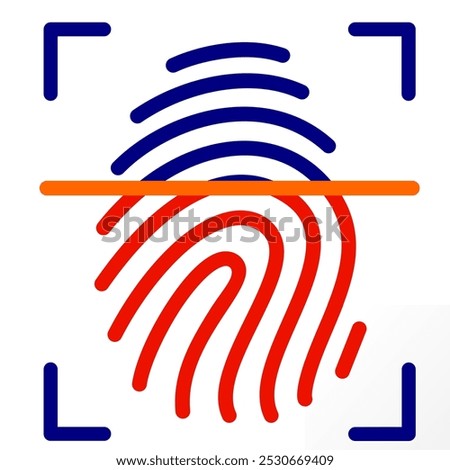 fingerprint scanning icon for app lock. privacy, scan, biometric, security, scanning, safety, protection, screen, secure concept.	