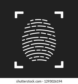 Fingerprint scanning icon for apps with security unlock stock vector