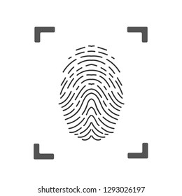 Fingerprint scanning icon for apps with security unlock stock vector