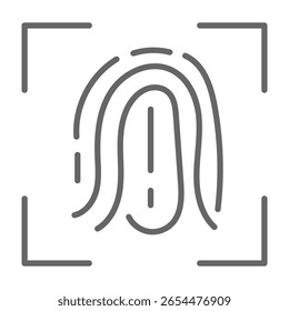 Icono de escaneo de huellas dactilares con marco biométrico