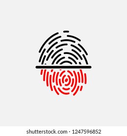 Fingerprint scanning icon. Fingerprint scanning concept symbol design. Stock - Vector illustration can be used for web