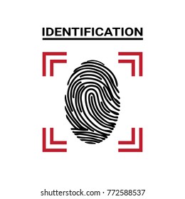 Fingerprint Scanning Icon Identification Concept Modern Access And Security Protection System Vector Illustration
