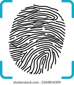 Icono de escaneo de huellas dactilares. Símbolo de Identificación. Signo de verificación