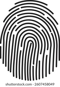 Fingerprint scanning icon. Fingerprint identity and security symbols isolated on transparent background. Fingerprint icon signature sign for password encryption. Vector illustration.