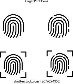 Fingerabdruck-Scanner-Symbol einzeln auf weißem Hintergrund. fingerprint-Scan-Icon in dünner Linie Umriss lineares Fingerabdruck-Scanner-Symbol für Logo, Web, App, UI. Fingerabdruckssymbol einfach.