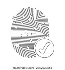 Fingerprint Scanning Icon In Outline Style