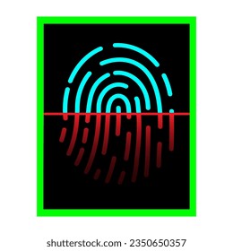 fingerprint scanning icon sign. Vector illustration