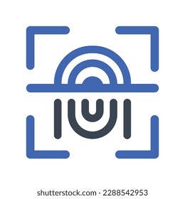 Fingerprint scanning icon, Vector Graphics