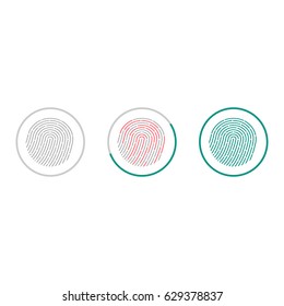 Fingerprint Scanning Icons Isolated On White Stock Vector Royalty Free Shutterstock