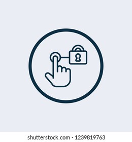 Finger-print Scanning Identification System. Biometric Authorization and Business Security Concept. Vector illustration.