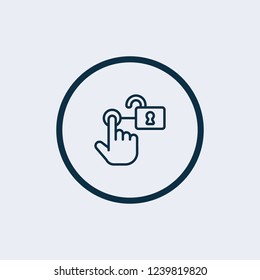 Finger-print Scanning Identification System. Biometric Authorization and Business Security Concept. Vector illustration.
