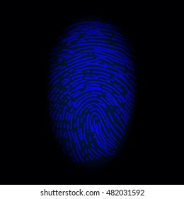 Finger-print Scanning Identification System. Biometric Authorization and Business Security Concept. Vector illustration.