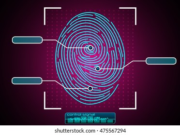 Fingerprint Scanning Identification System .Vector illustration
