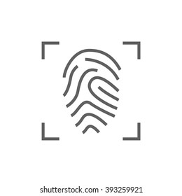 Fingerprint scanning line icon.