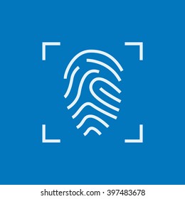Fingerprint scanning line icon.