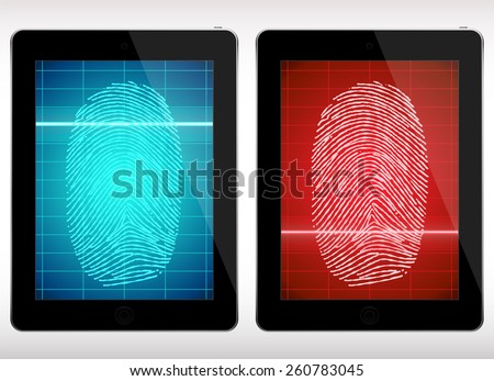 Fingerprint Scanning on Tablet - Illustration.