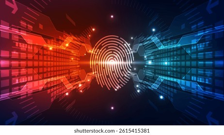 Fingerprint scanning technology concept background. Vector illustration for your design