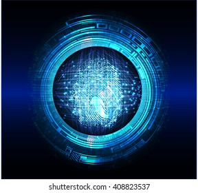 Fingerprint Scanning Technology Concept Illustration. Fingerprint Searching Software. Identity Check. cyber online tech background