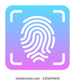 Fingerprint scanning vector icon isolated on white background