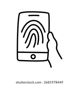 Icono de doodle de pantalla de huellas dactilares archivo eps 10