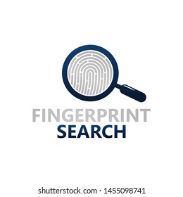 Fingerprint Search Logo Template Design Vector, Emblem, Design Concept, Creative Symbol, Icon