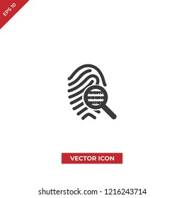 Fingerprint search vector icon