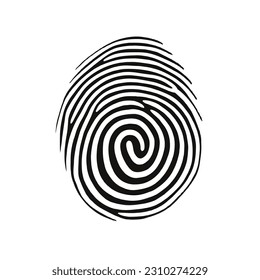 Fingerprint, secure security logo. Icon on white background