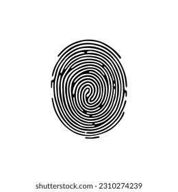 Huella digital, logotipo de seguridad seguro. Icono en fondo blanco