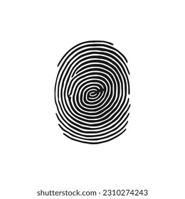 Fingerprint, secure security logo. Icon on white background