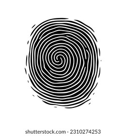 Huella digital, logotipo de seguridad seguro. Icono en fondo blanco
