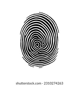 Fingerprint, secure security logo. Icon on white background