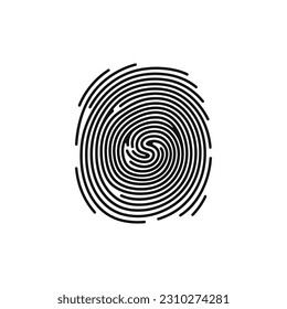 Huella digital, logotipo de seguridad seguro. Icono en fondo blanco