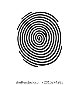 Fingerprint, secure security logo. Icon on white background