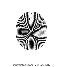 Fingerprint, secure security logo. Icon on white background
