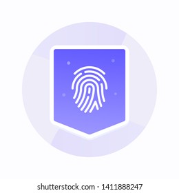 Fingerprint security icon with gradient style. Keeping information fingerprint security