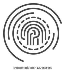 Fingerprint security icon. Outline fingerprint security vector icon for web design isolated on white background
