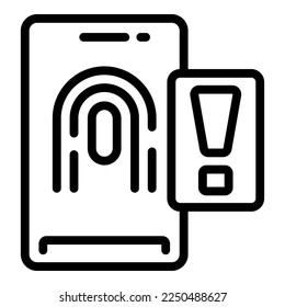 Fingerprint security icon outline vector. Crime cyber. Data fraud