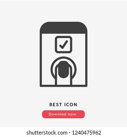 Fingerprint security icon vector