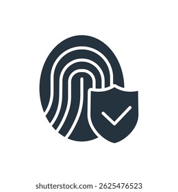 fingerprint security icons isolated on White Background. Flat style design