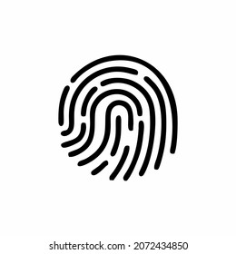 Fingerprint security illustration, for symbol, simple flat vector design.