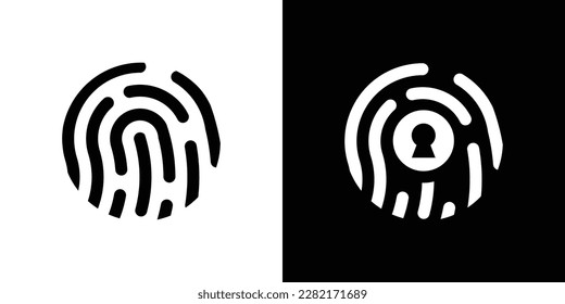 fingerprint and security logo design icon vector illustration
