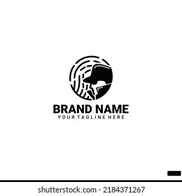 Vector de diseño de logotipo de seguridad de huellas digitales